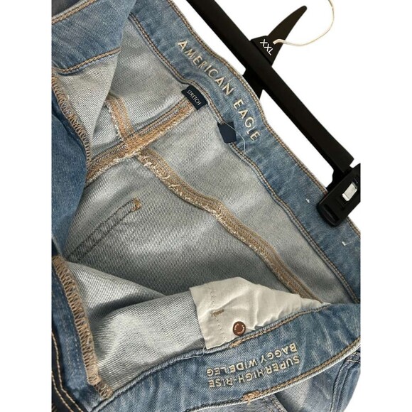 American Eagle Baggy Super High Rise Wide Leg Jeans Size 20 Denim Stretch Y2K - Picture 4 of 7